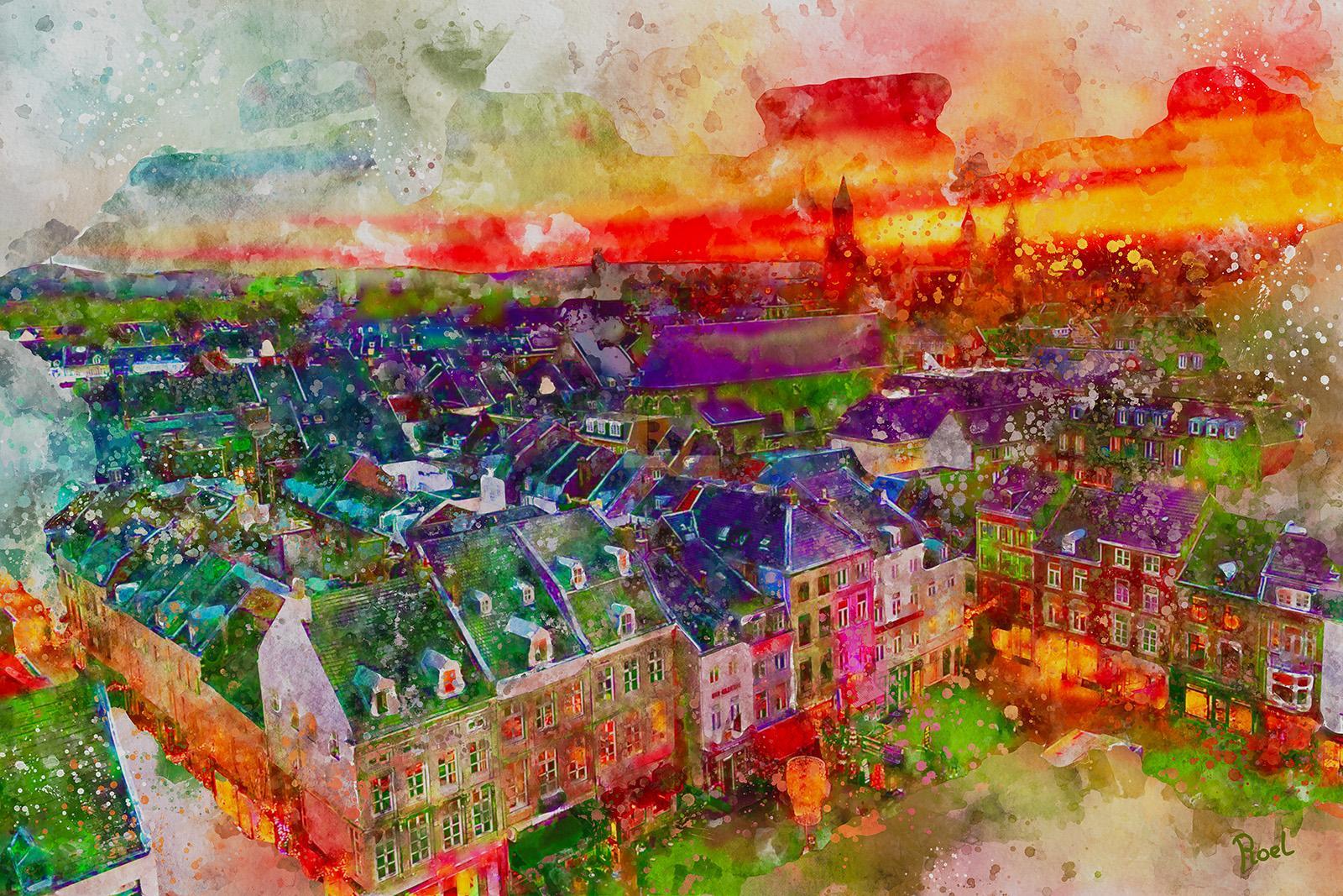 Markt en skyline Maastricht