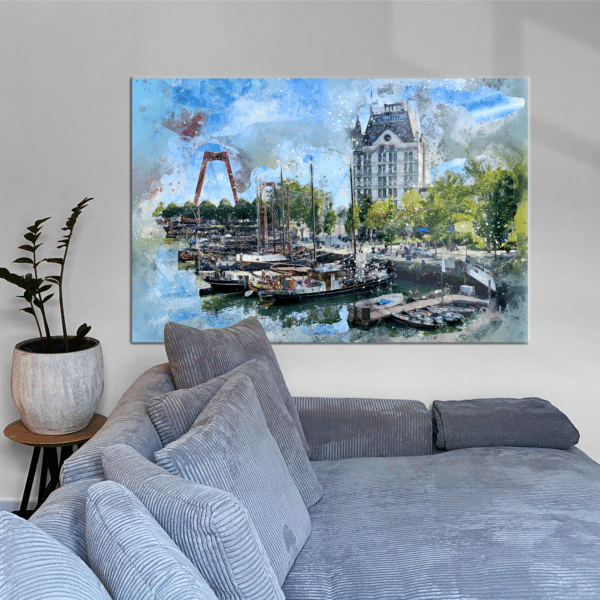Woonkamer wand Oude Haven Rotterdam